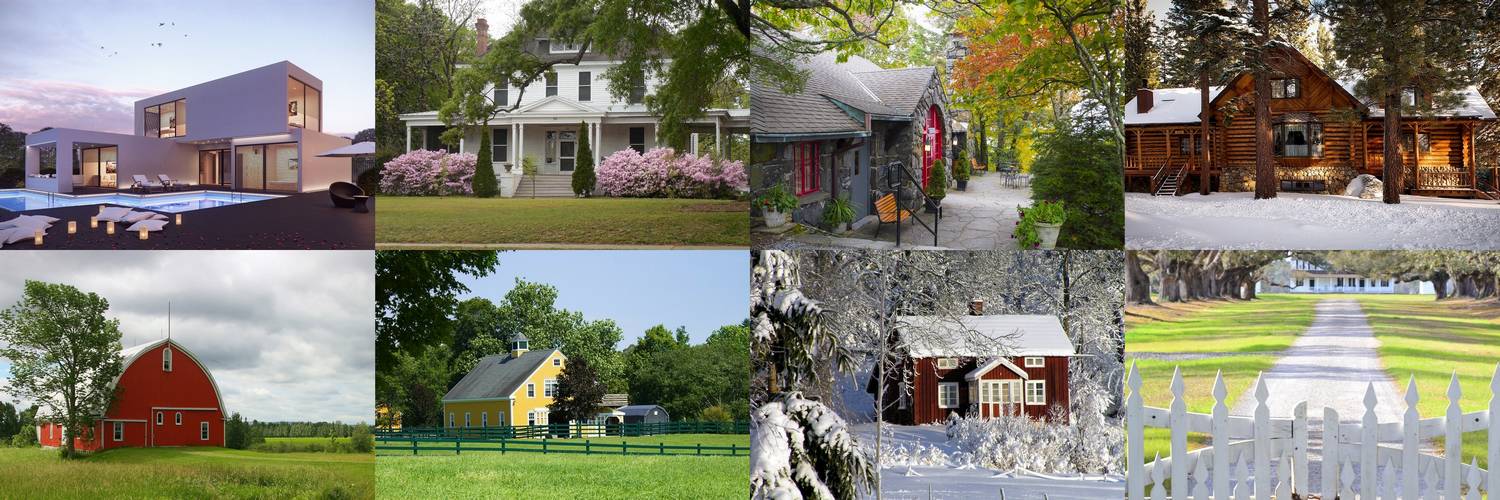 Photos de différents styles de maisons.